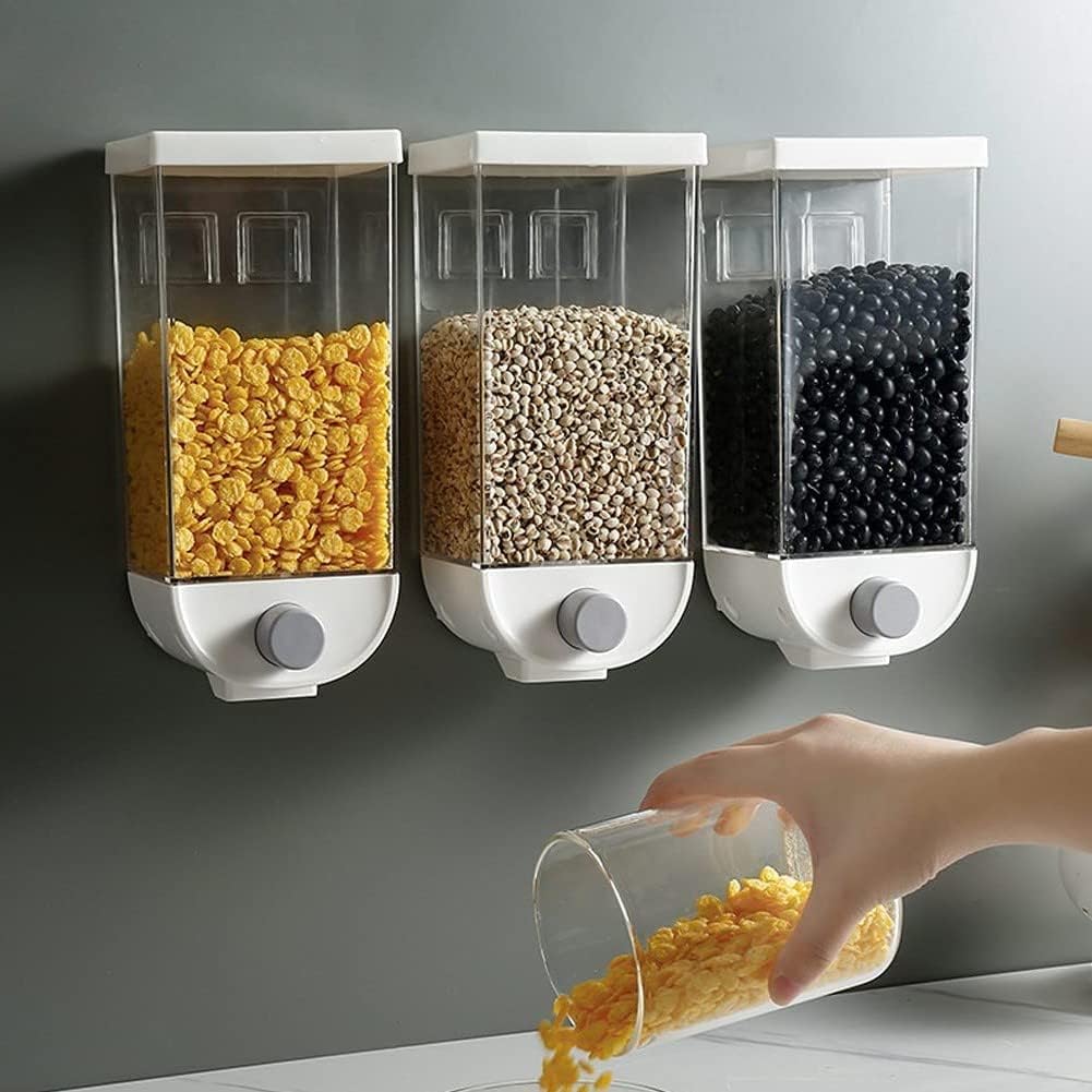 MECHDEL Premium Push Button Wall Mount Container, Save More Space on Kitchen Counter, Table, Drawer, Desk, Cupboard,Kitchen Storage Containers Air Tight, Transparent, Wall Mount (Multicolor) (1)