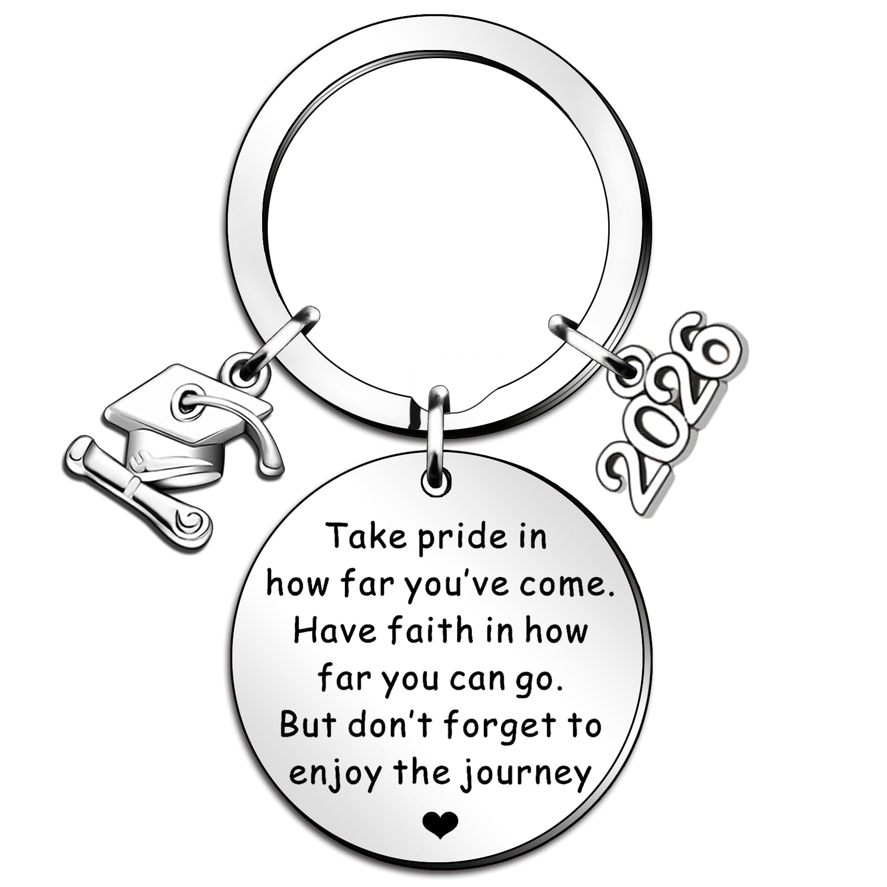 Qmvmv Women's Silver Graduation Gifts For Him Her Class Of 2026 Seniors Students Keyring Graduation Masters Nurses Students From College Medical High School Gifts For Men Girls
