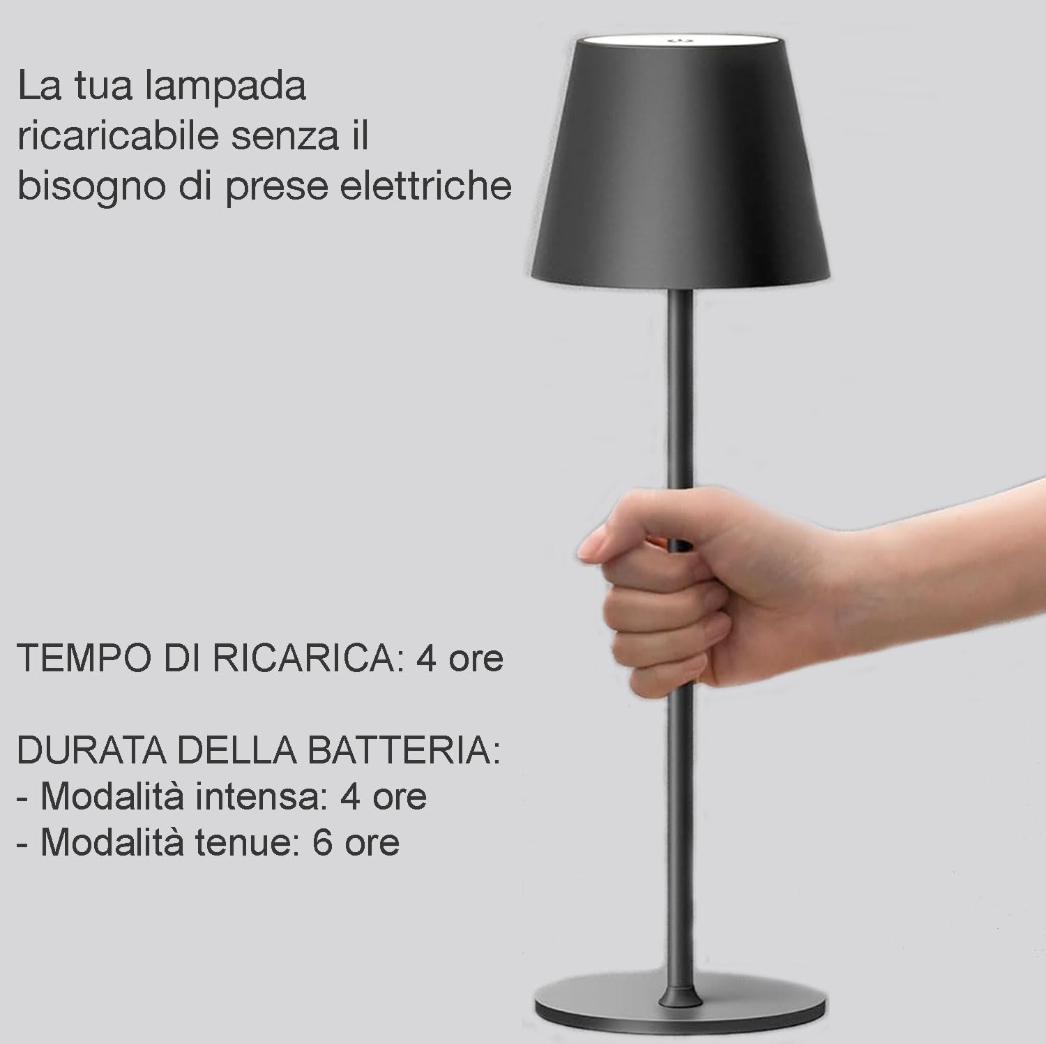 2 Lampade Da Tavolo Ricaricabili LED - Impermeabili IP54, 3 Tonalità Luce E Dimmerabile 3000-6500K - Foto 11