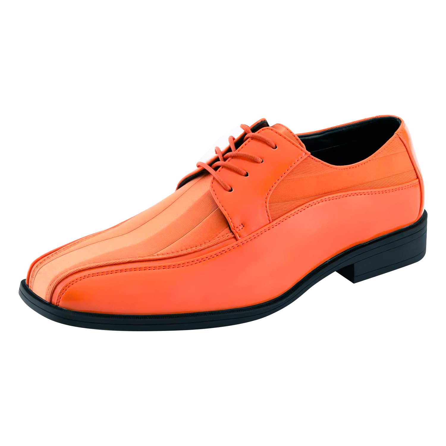 Viotti 179, Casual Dress Oxford Shoes for Men, Satin Striped Lace-Ups, Men's Business Casual Leather & Satin Shoe, for All Formal Occasions