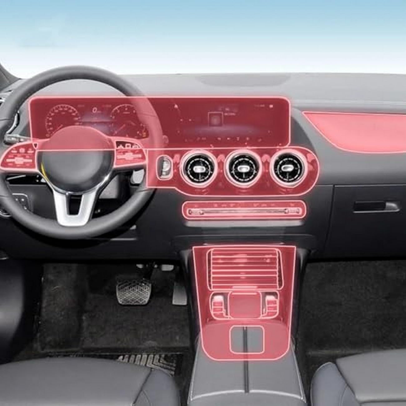 Panel skrzyni biegów wnętrza samochodu folia ochronna TPU ekran przeciw zadrapaniom naprawa PPF, do Mercedes Benz GLA H247 2020-2024