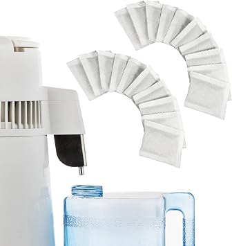 20PCS Activated Carbon Filters 8*6.5cm Replacement Carbon Filter Sachets for Water Distillers, Charcoal Distiller Filters Compatible with Megahome, Hanchen and Other Countertop Distillers