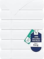 Vista 67 de Royale Linens Juego de 2 sábanas encimeras a granel – Sábanas superiores – Microfibra suave – Resistente a las arrugas y a las manchas – para hotel