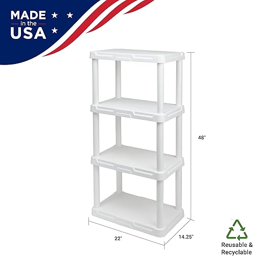 Miniatura 3 de BLACK+DECKER, Estante de almacenamiento ligero de 4 niveles, 50 librasestante (47 pulgadas de alto x 22.1 pulgadas de ancho x 14.3 pulgadas de