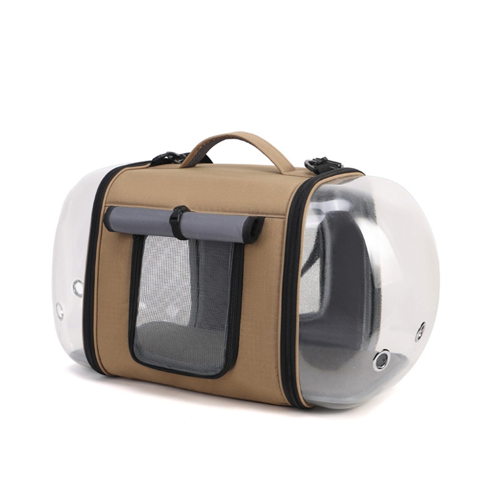 Transportín para Gatos Blando Antifugas Plegable Ventilado Correa Ajustable para Coche/Veterinario/Viaje para Gatos/Perros de hasta 15 Libras(Brown)