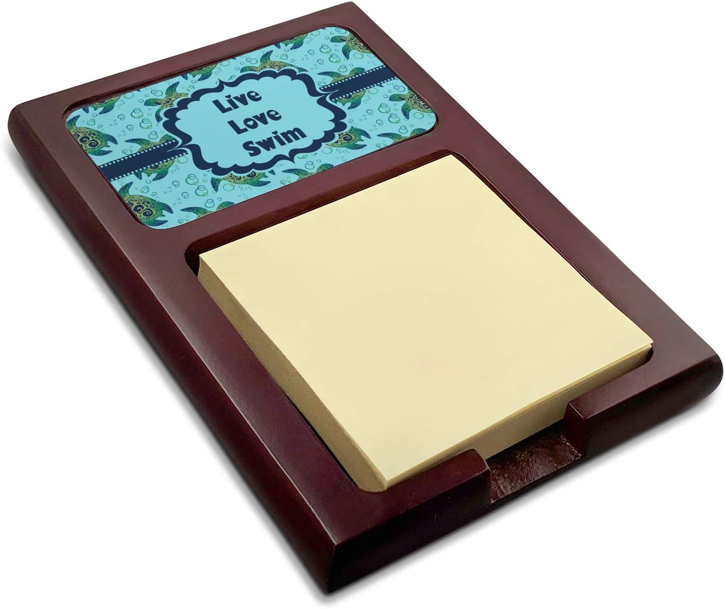 Personalized Sea Turtles Red Mahogany Sticky Note Holder