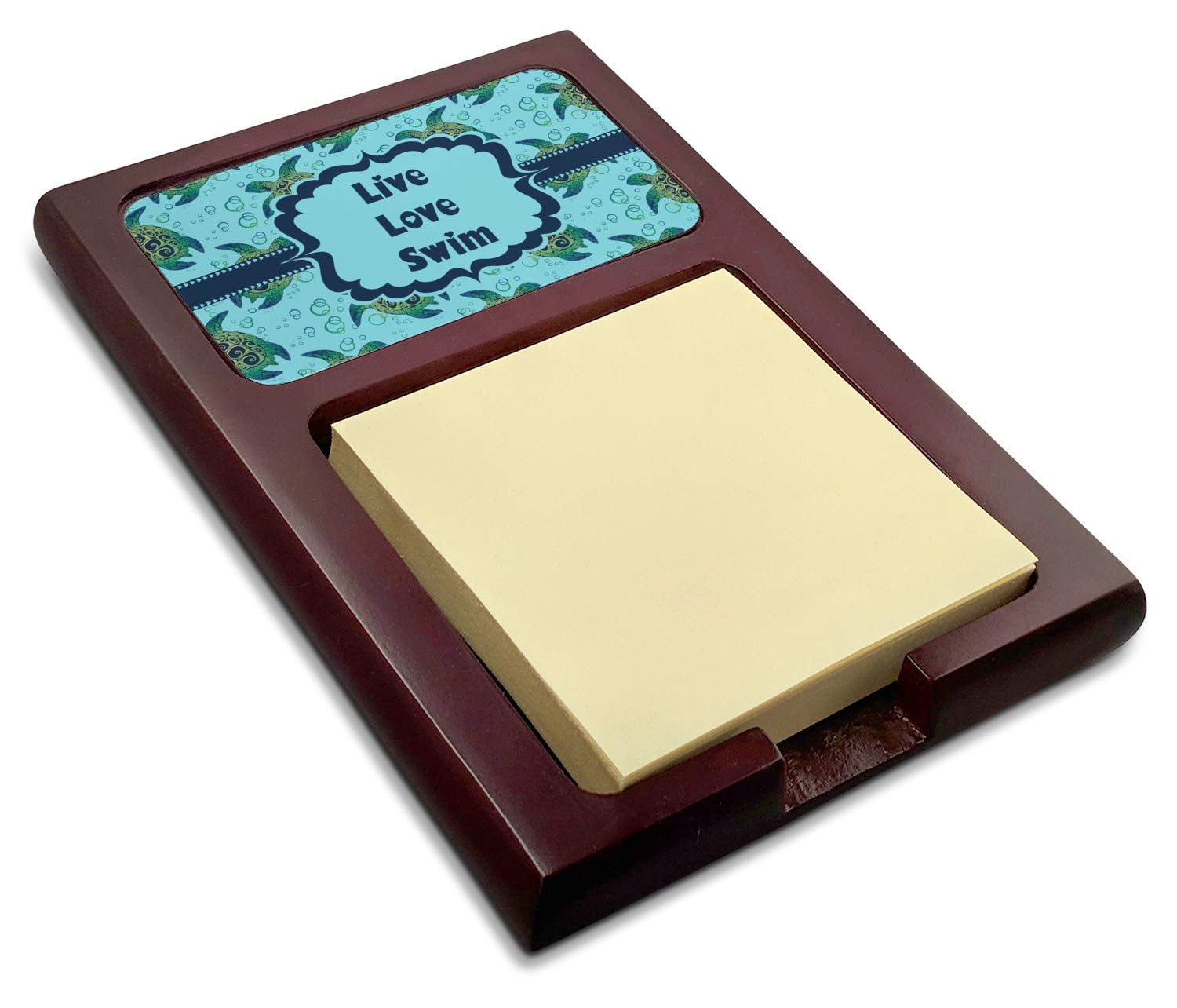 Personalized Sea Turtles Red Mahogany Sticky Note Holder