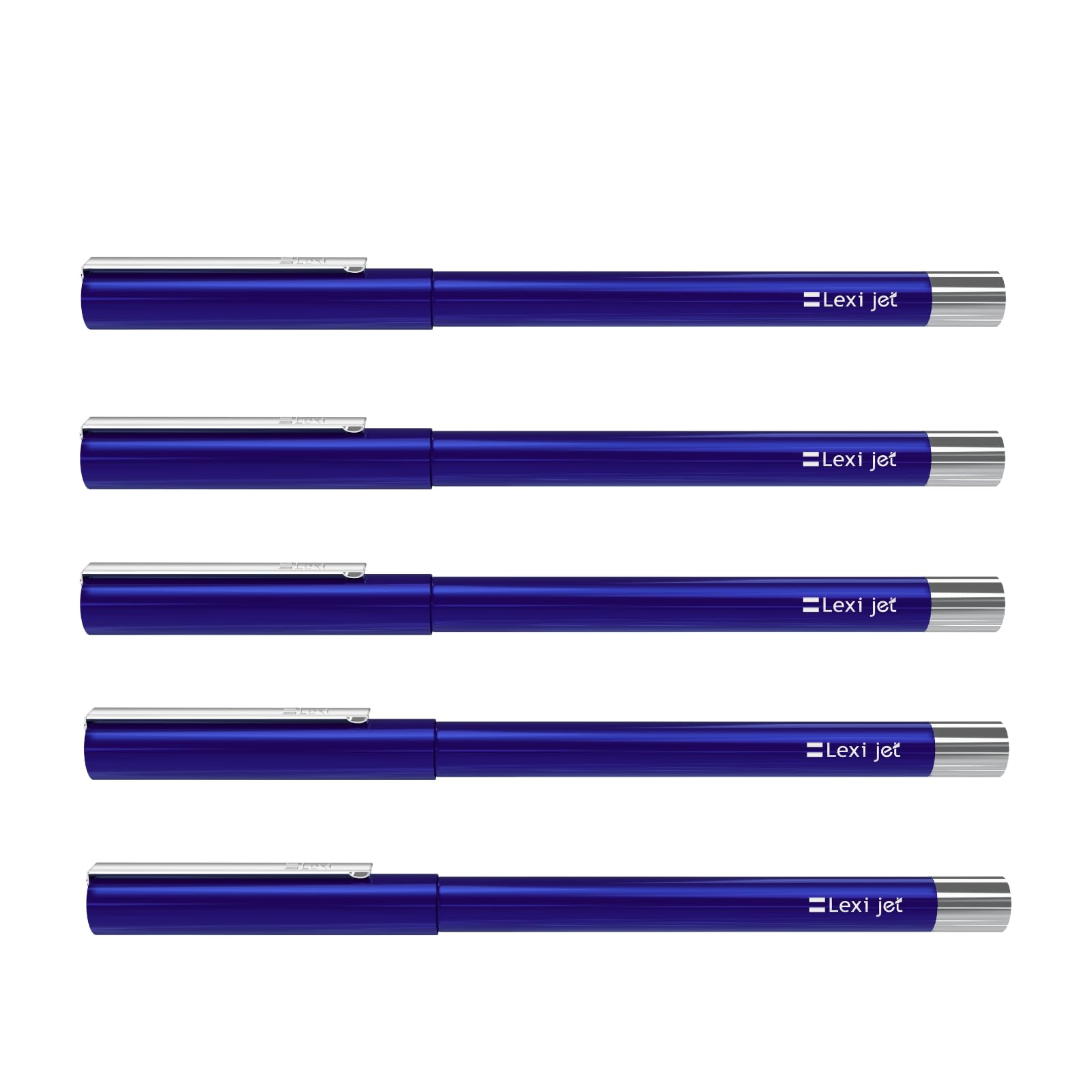 Lexi I Jet Hi Flo I Next-Gen Ultra Smooth Ball Pen I Premium Hi Flow Ink | 0.7 mm Blue Ball Pen I Blue Ink Color_Pack of 5