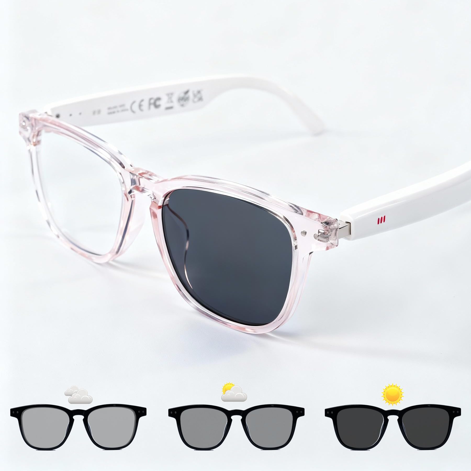 AI Smart Glasses, occhiali da traduzione Bluetooth anti luce blu, con 164 chiamate in vivavoce e audio, multifunzionali, occhiali da sole intelligenti per uomini e donne, viaggi, commercio, affari