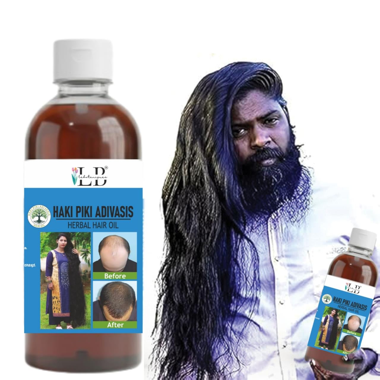 Adivasis Herbal Hair Growth Oil – Powerful Ayurvedic Hair Fall Control & Anti-Dandruff Treatment with Onion, Rosemary, Castor, Amla, Almond, Coconut, Brahmi & Bhringraj – Natural Hair Nourishment for Men & Women (500ml, Pack of 1)