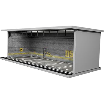 164 Scale Car Parking Lot Model Car with Light Die-Cast Car Garage Display Case Garage Display Case Grey