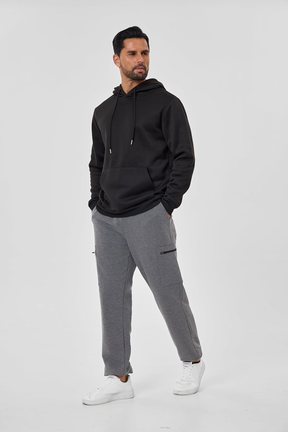 SILKWORLD Mens Sweatpants Tapered Athletic Joggers Workout Running Jogging Track Pants with Zipper Pockets - Image 3