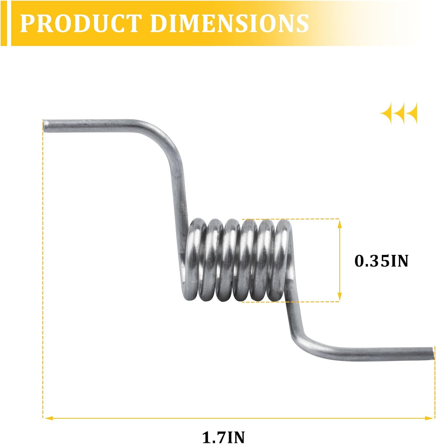 Diagram showing dimensions of the Kenmore Elite Refrigerator Door Spring