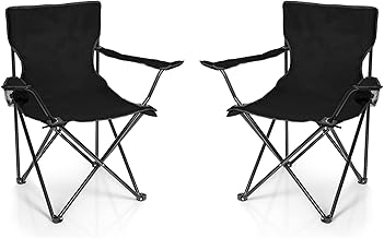 BigDean 2X Faltstuhl Campingstuhl Anglerstuhl mit Getränkehalter & Tragetasche - Anglersessel klappbar - Klappstuhl Gartenstuhl Faltstuhl Relaxsessel Angelsessel faltbar