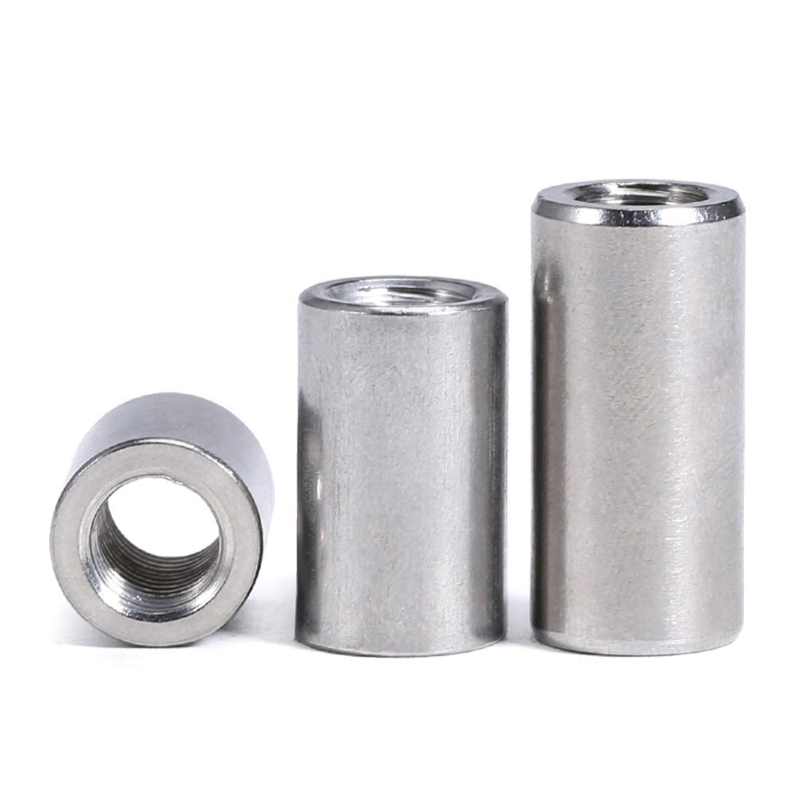 Dado esagonale, Dadi di accoppiamento rotondi in acciaio inossidabile 304 da M3 a M6, argento, misure multiple, confezione da 5/10/50 pezzi(10pcs,M6x10x15)