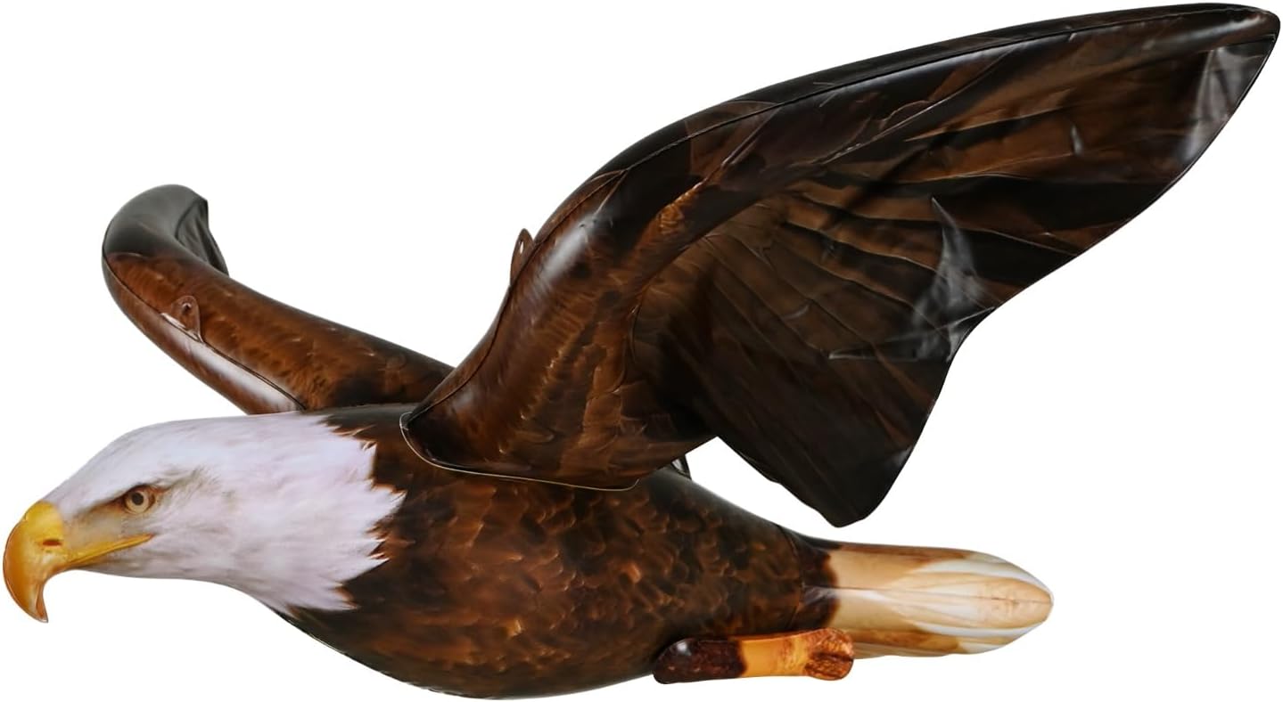Jet Creations 38" Wingspan Inflatable Bald Eagle, Dark Brown, Realistic Wild Animal Figure, Patriotic Bird, Theme Parties, Pool Fun, Home Yard Decor