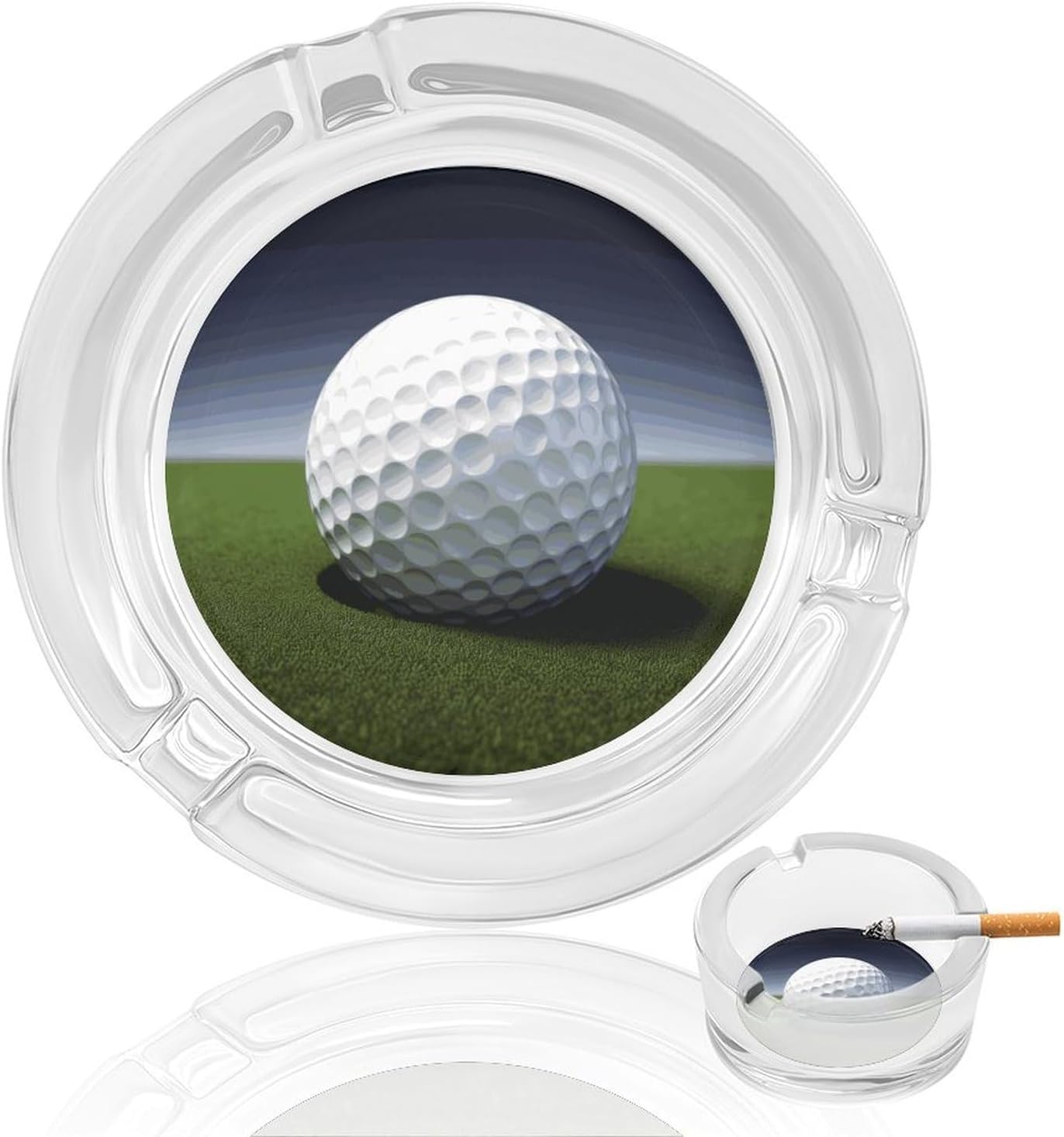 Smokeless Ashtray Ash Tray Outdoor Ashtray Golf Ball Glass Ashtrays for Home Office Smokers Decoration