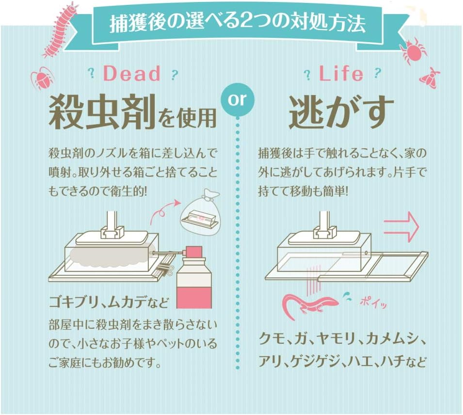 Amazon Co Jp 家虫キャッチャー 逃がすことも殺虫剤も使える捕虫器 ゴキブリ クモ ガ等どんな虫にも使える捕獲器 箱 カラーフィルム 柄 青 ドラッグストア