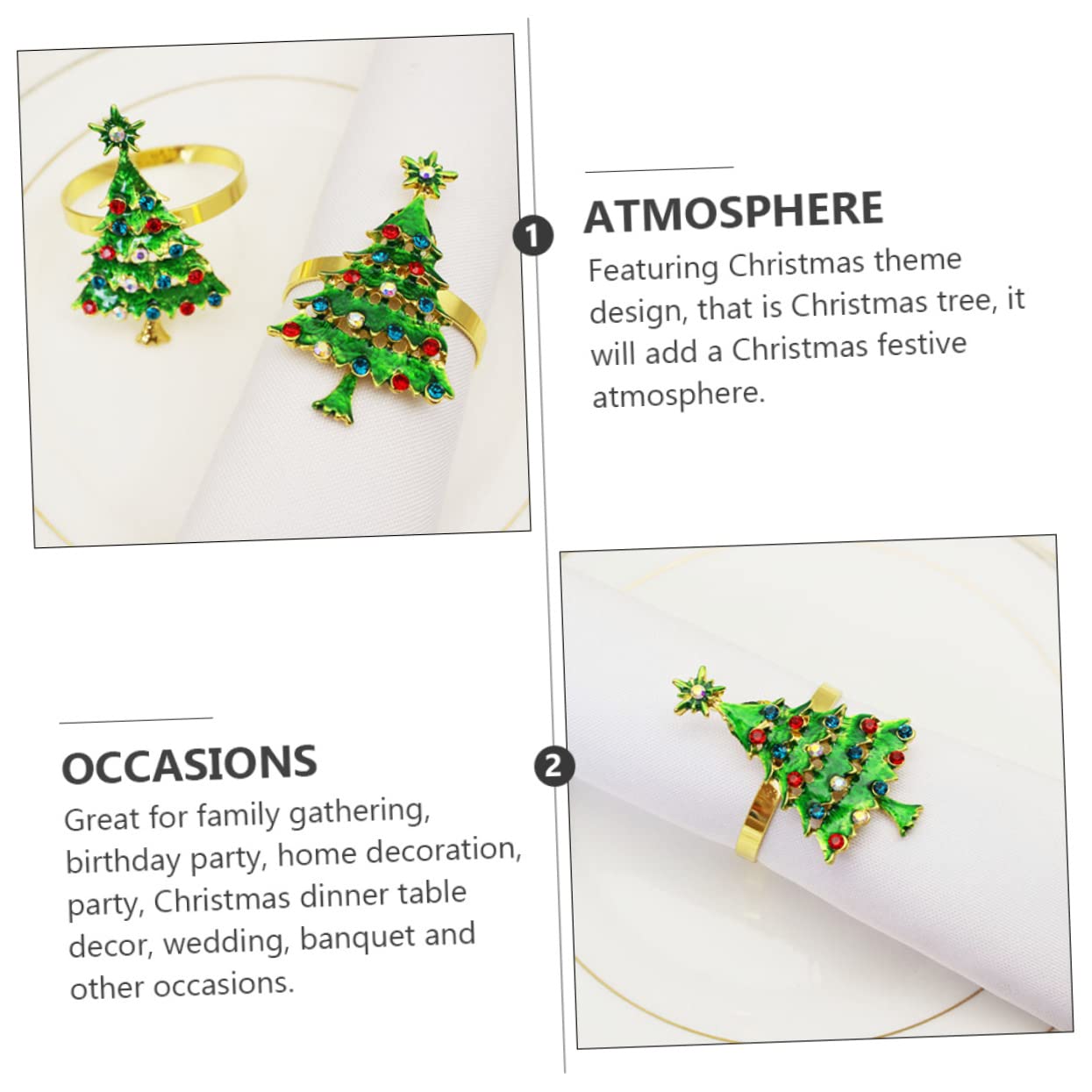 Alipis 12stücke Weihnachtsbaum Serviettenringe Metall Festliche Tischdekoration Für Weihnachten Hochzeiten Und Familienfeiern Xmas Tree Napkin Holder Für Stilvolle Anlässe