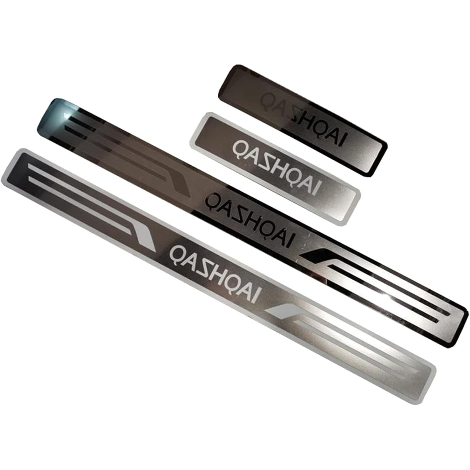 Klhywen Silver 4 Pcs Stainless Steel Car Scuff Plate For Nis-San Qashqai J10 J11 Car Door Sill Protector Anti Scratch Kick Plates Styling Decoration Accessories,