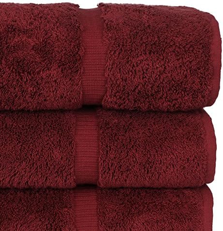 Chakir Turkish Linens 100% Cotton Premium Turkish Towels for Bathroom | 27'' x 54'' (4-Piece Bath Towels - Cranberry) - 4