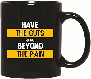 Gym Lover Gift Inspire Fitness Workout Guts Pain Go Beyond 11oz 15oz Black Coffee Mug