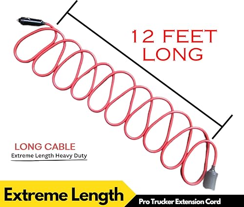 Miniatura 7 de Cable de extensión de enchufe de encendedor de cigarrillos de 12 pies resistente de 12 voltios