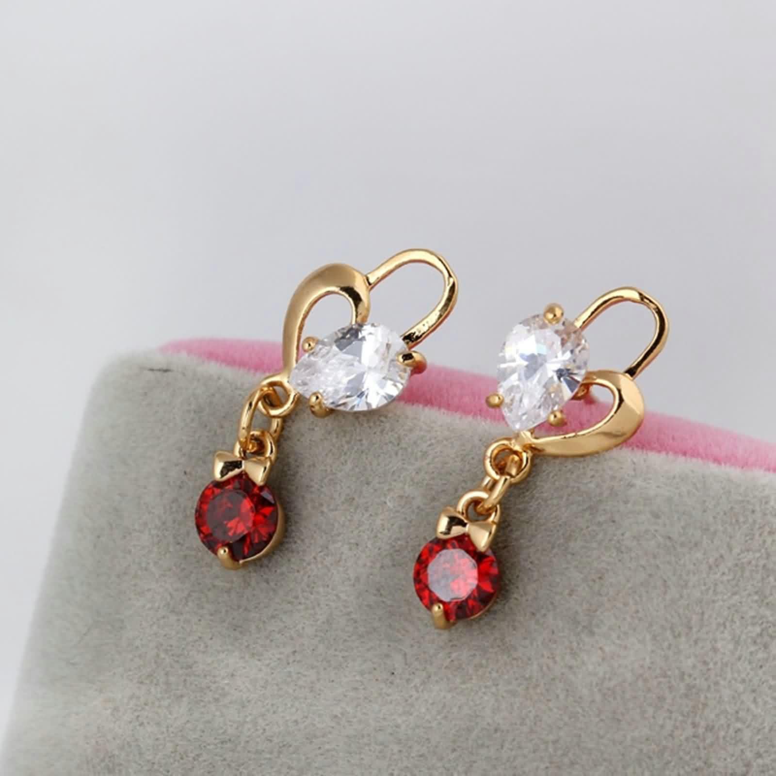 Daesar Orecchini Oro Donna Pendenti 18K 750, Orecchino Pendente Donna Farfalla con Forma Goccia D'Acqua Rotonda Ametista Orecchini Oro Giallo per Fidanzamento Matrimonio
