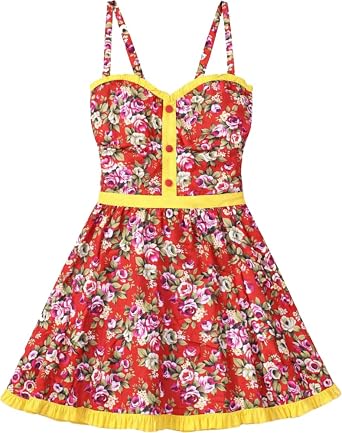 Sourpuss Red Rosey Luau Dress from Clothing Small