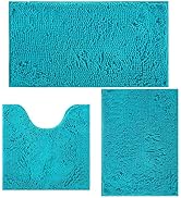 Bathroom Rugs Sets 3 Piece Non Slip,Bath Rugs with PVC Backing Bath Carpet,Bathroom Rug Washable,...
