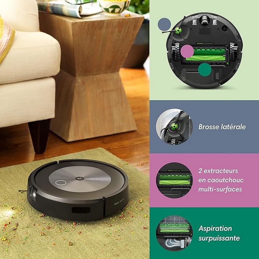 iRobot Roomba j7+ Wi-Fi Connect Robot Vacuum with Automatic Dirt Disposal - Dual Multi Surface Rubber Brushes, Ideal for Pets, Learns, Maps, and Adapts to your Home, Object... - Image 4