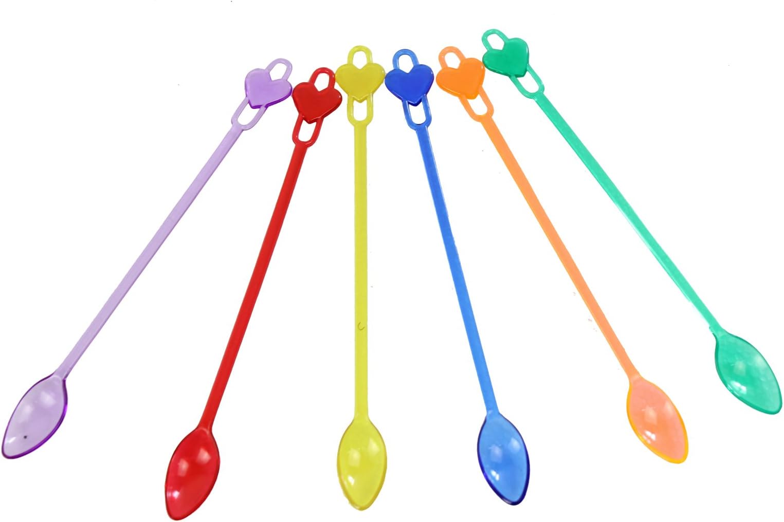 IMS Party Heart Spoon Cocktail Stirrers - Pack of 50 | Plastic Drinks Stirrers
