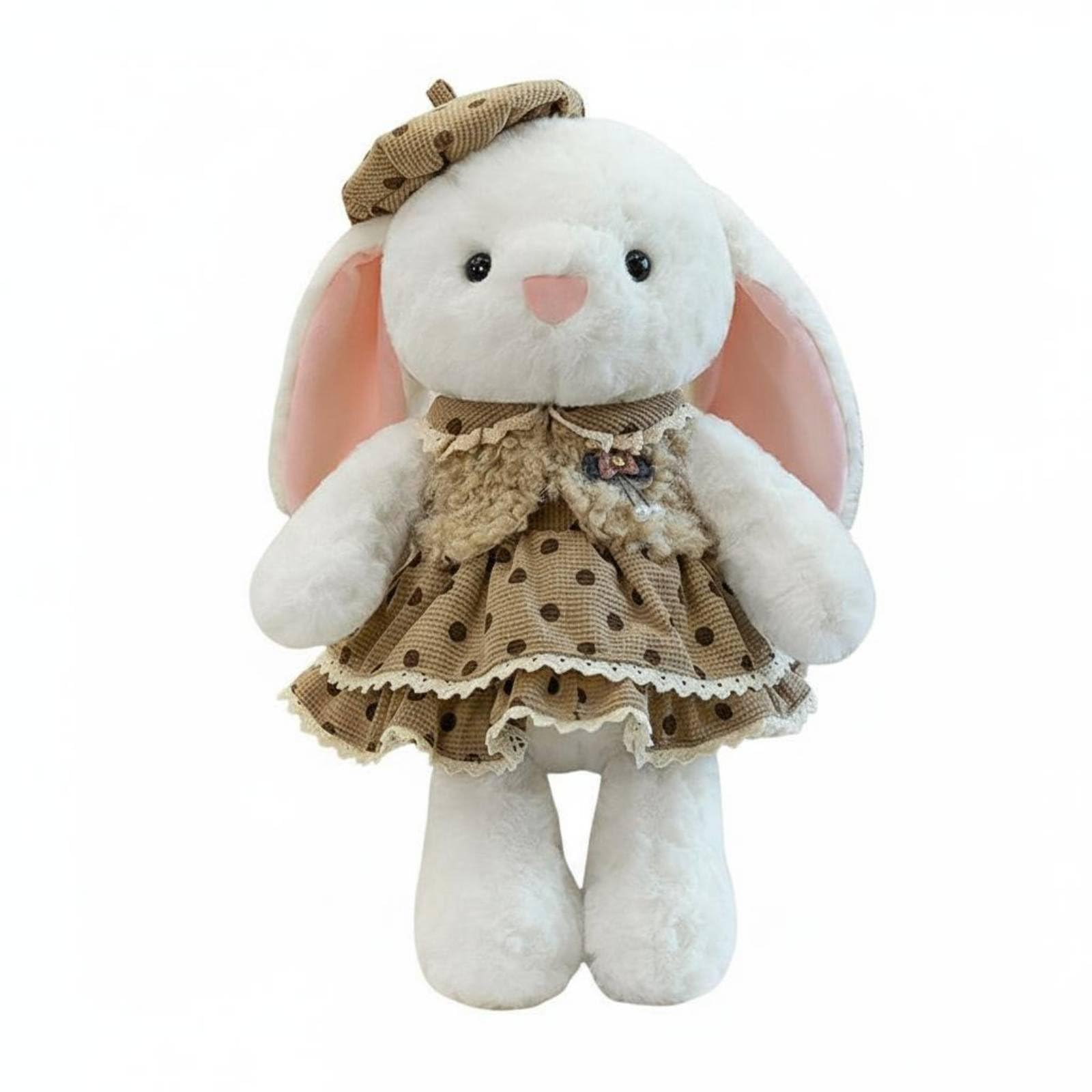 Amagogo Cappello Bambina Berretto Ragazza Peluche Coniglietta Pupazzo Peluche Giocattolo Coniglio Bambola Peluche Tocco Soffice E Abbracciabile con Cotone PP, Marrone, 85CM