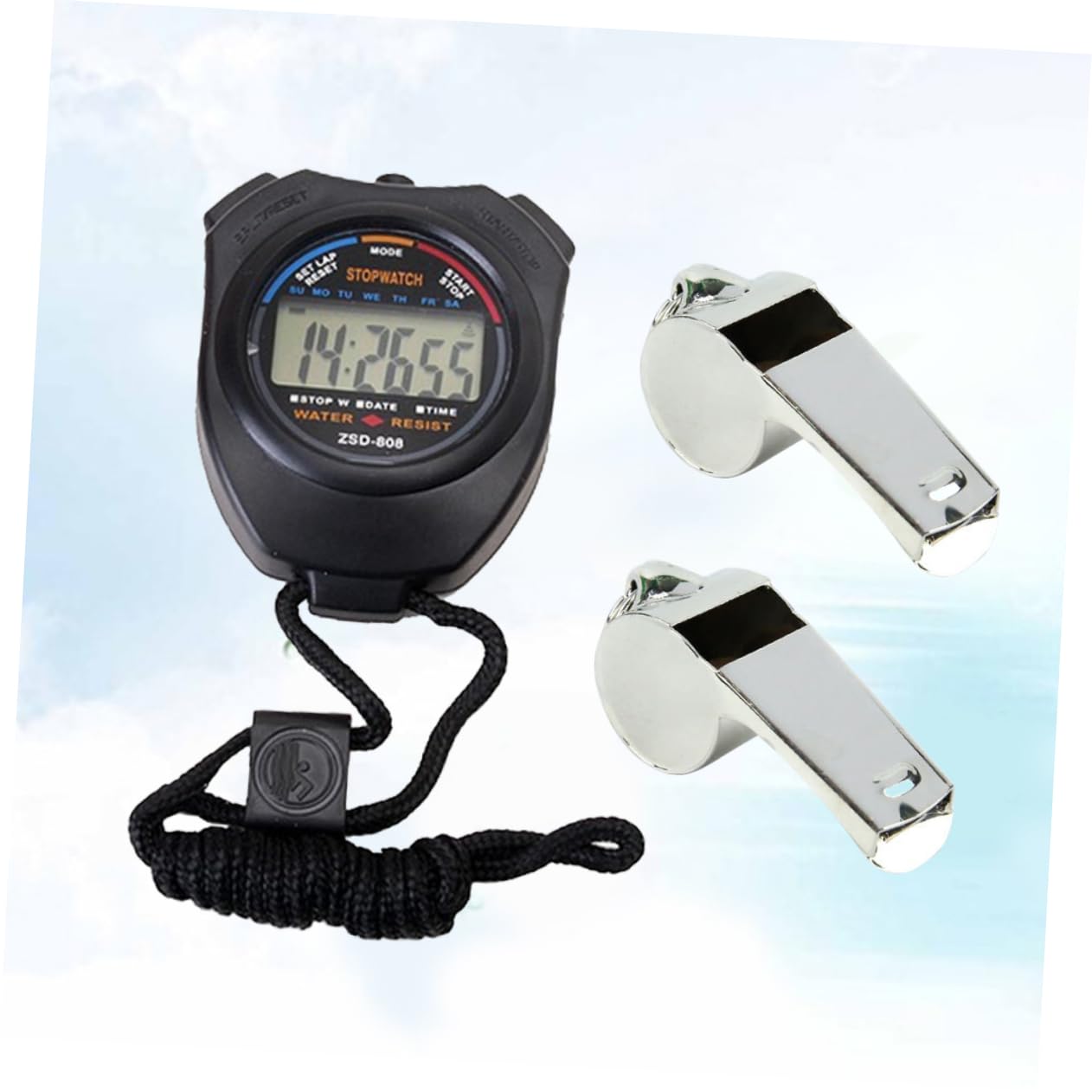 BESPORTBLE Cronometro e Fischietto 3 Pz Cronometro Professionale Timer Elettronico Fischio Gilet Da Pesca a Mosca Cronometri Per Allenatori Sportivo
