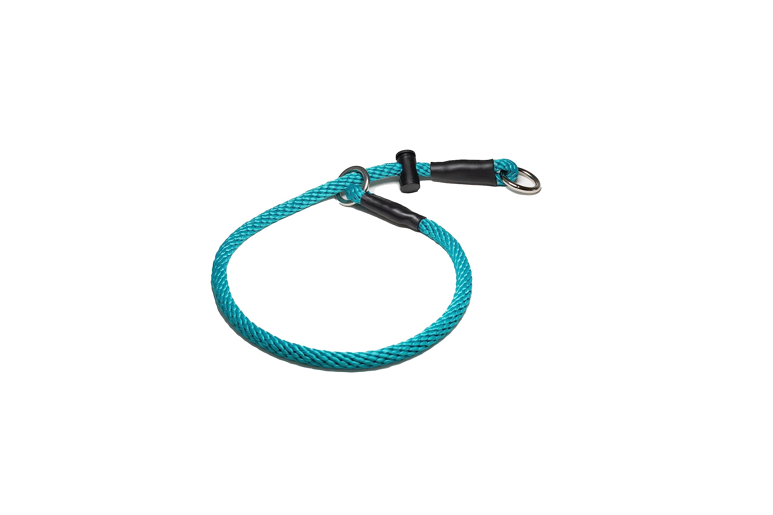 Slip dog collar Training collar Choke collar Dominant dog collar 8mm Polypropylene rope with a snug adjustable stopper/limiter (Medium, Tiel)