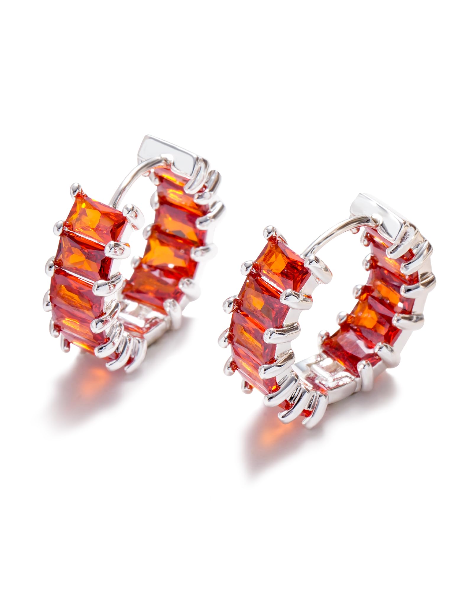 Orecchini a cerchio quadrati in argento 100% 925 originali