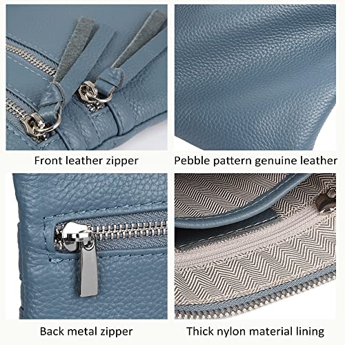 Image of befen Small Genuine Leather Crossbody Purses for Women Trendy Travel Shoulder Handbags with Multiple Zipper Pockets