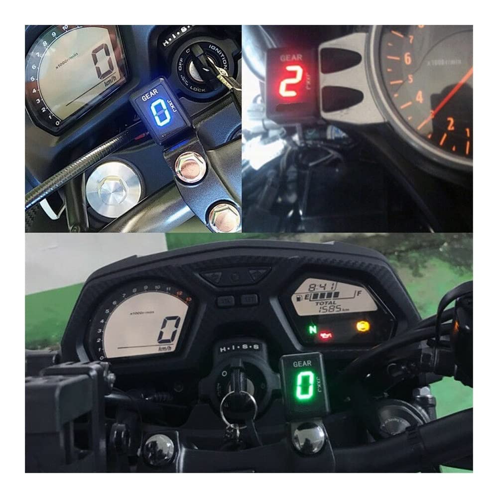 Indicador Marchas Moto Medidor Digital de Velocidad L para Moto, indicador Marcha 1-6 Niveles Apto para Bolt Non ABS 2013 2014 2015 2016 Rojo Azul Verde A109