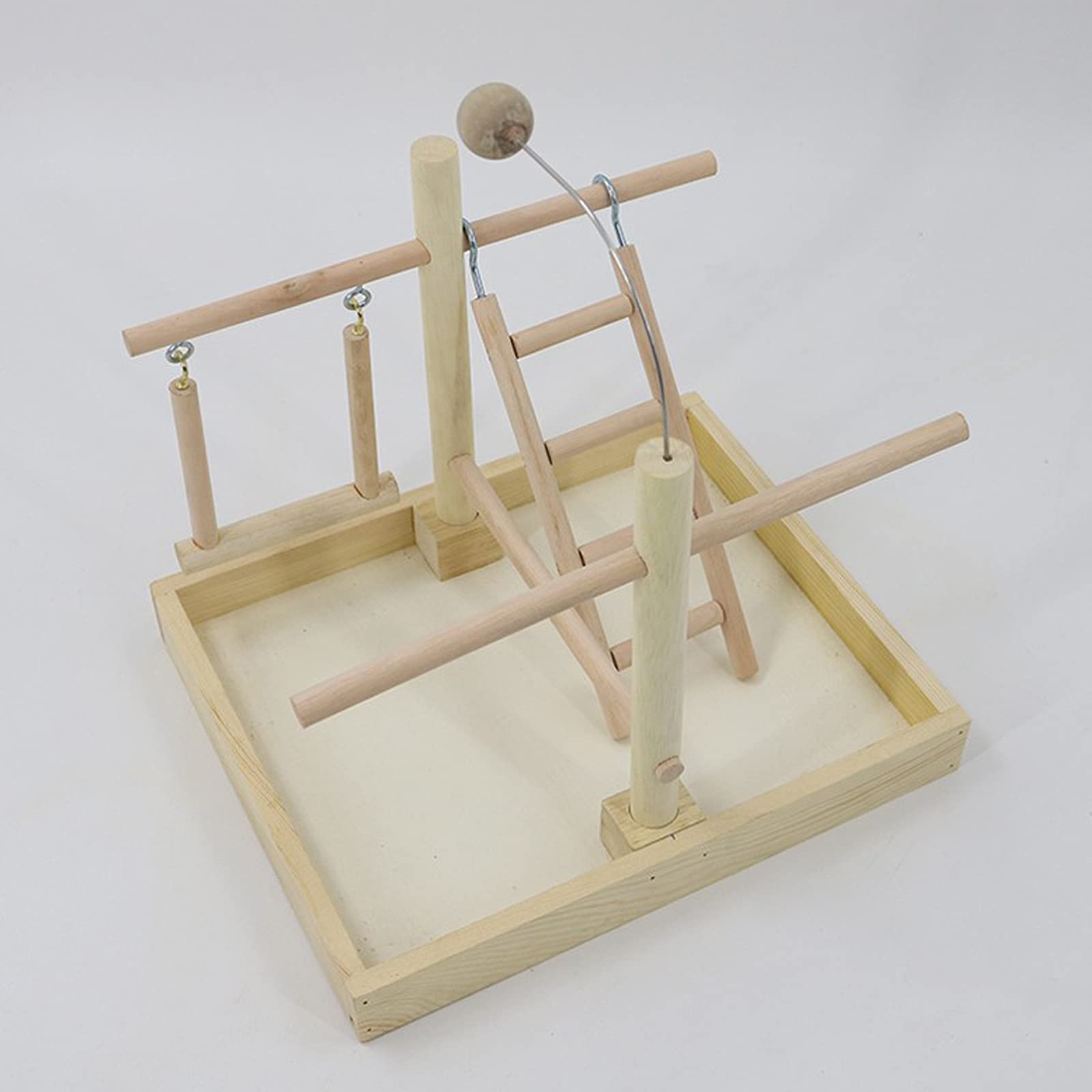 Nymphensittich Spielplatz Holz Barsch, mit Feeder Cups, Papagei Spielzeug Schwingen, Training Aktivitäten für Wellensittich Sittich, Parrot Intelligence Spielzeug #8