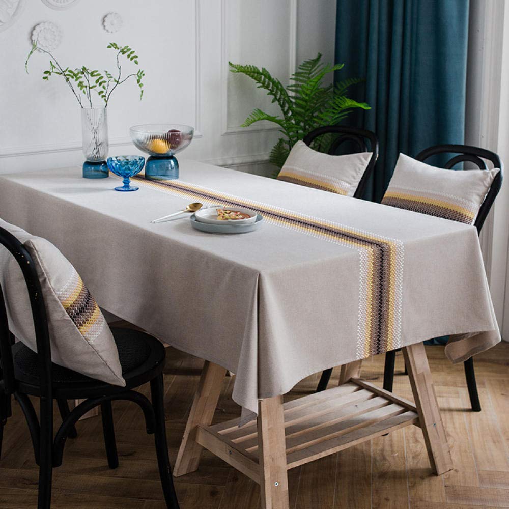 Nappe de table coton lin pour décorer la table basse du salon familial