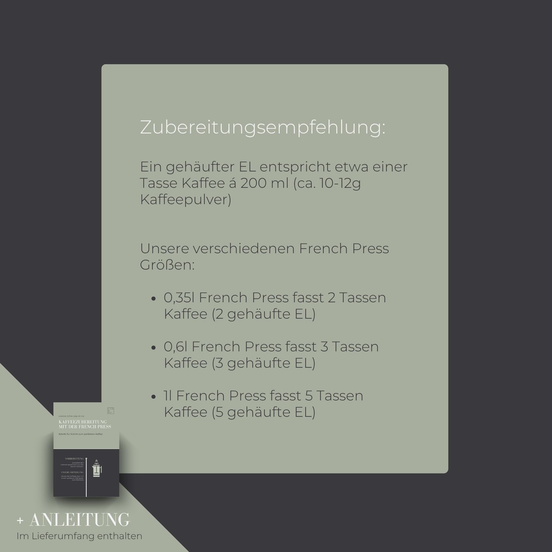 LAMBDA COFFEE® CALDERA Thermo French Press Edelstahl I 1 Liter - 5 Tassen Dusk Blue Blau I 3 Größen erhältlich I Kaffeebereiter aus Edelstahl | Doppelwandig: Hält lange Warm I Kaffeezubereiter |