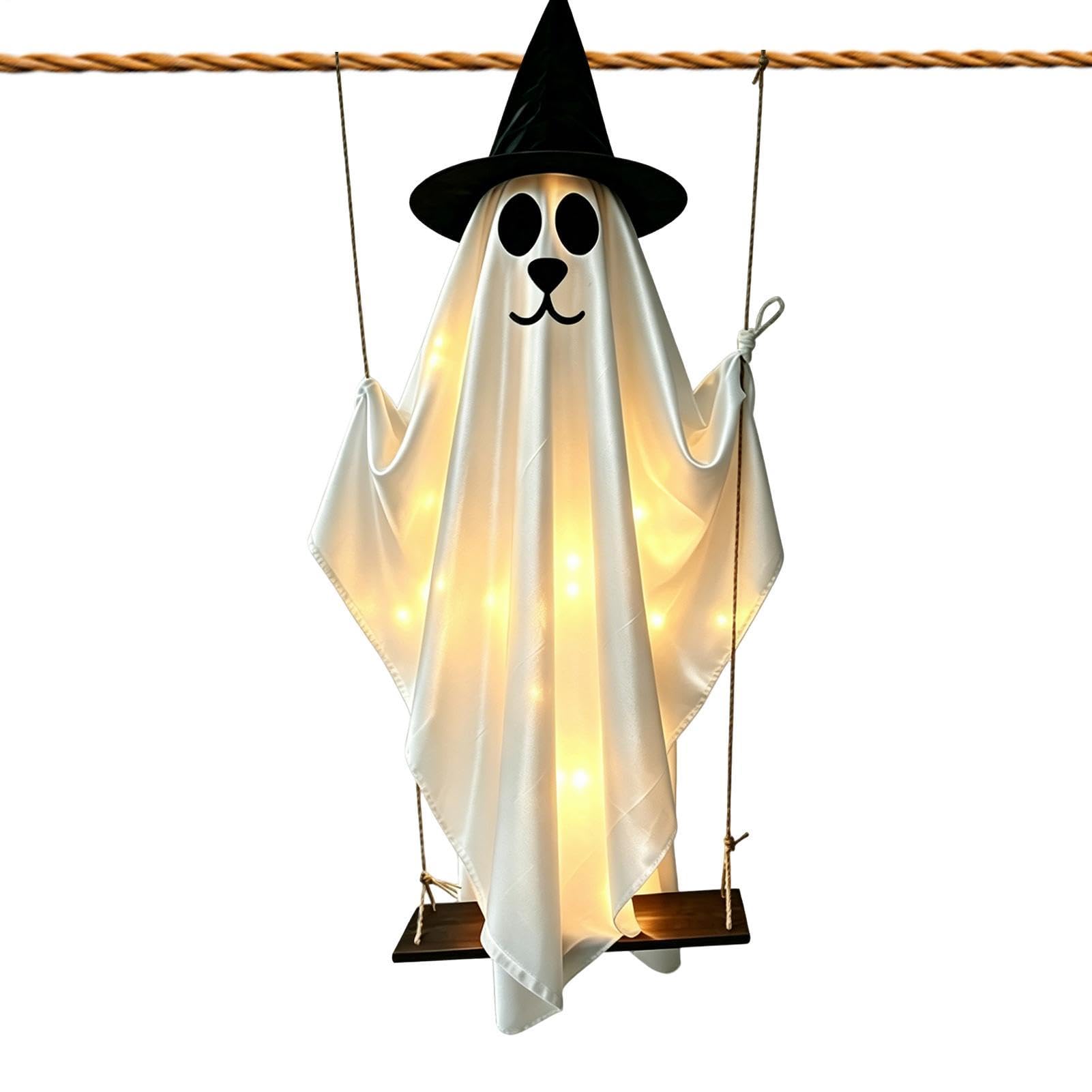 Decorazioni Halloween All'Aperto Cane Fantasma Altalena Luminosa 150 Cm