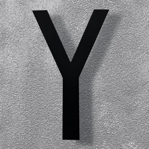 Modern 8-Inch Black Stainless Steel Floating House Letters - Sleek & Visible Address Number for Home/Office- Weatherproof & Easy Install/Letter Y