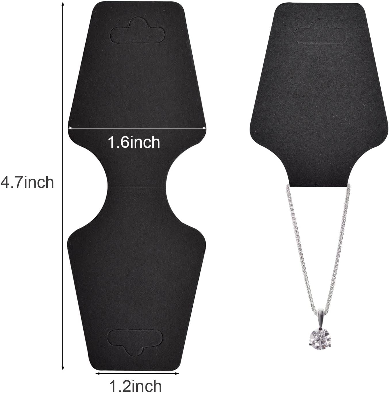 CRAFFANCY 100 Pack Necklace Display Cards, Black Blank Necklace Card