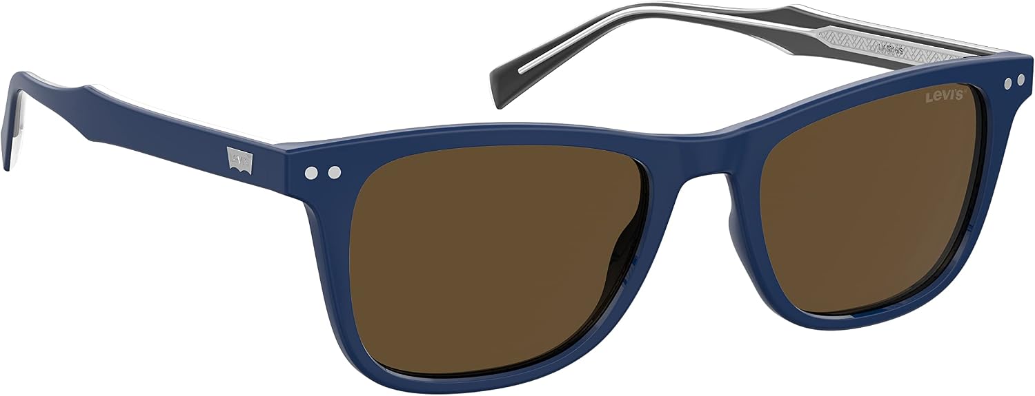 Levi's Men's LV 5016/S Square Sunglasses, Blue/Brown, 52mm, 19mm