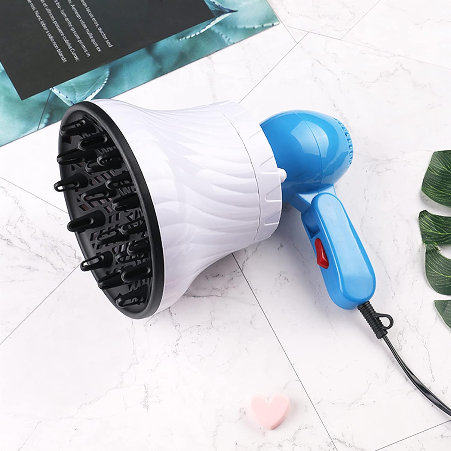 OUNONA Hair Dryer Diffuser Attachment for Curly and Natural Hair Plastic Blow Dryer Nozzle for Distribution Portable Salon and Home Use Hood Accessory