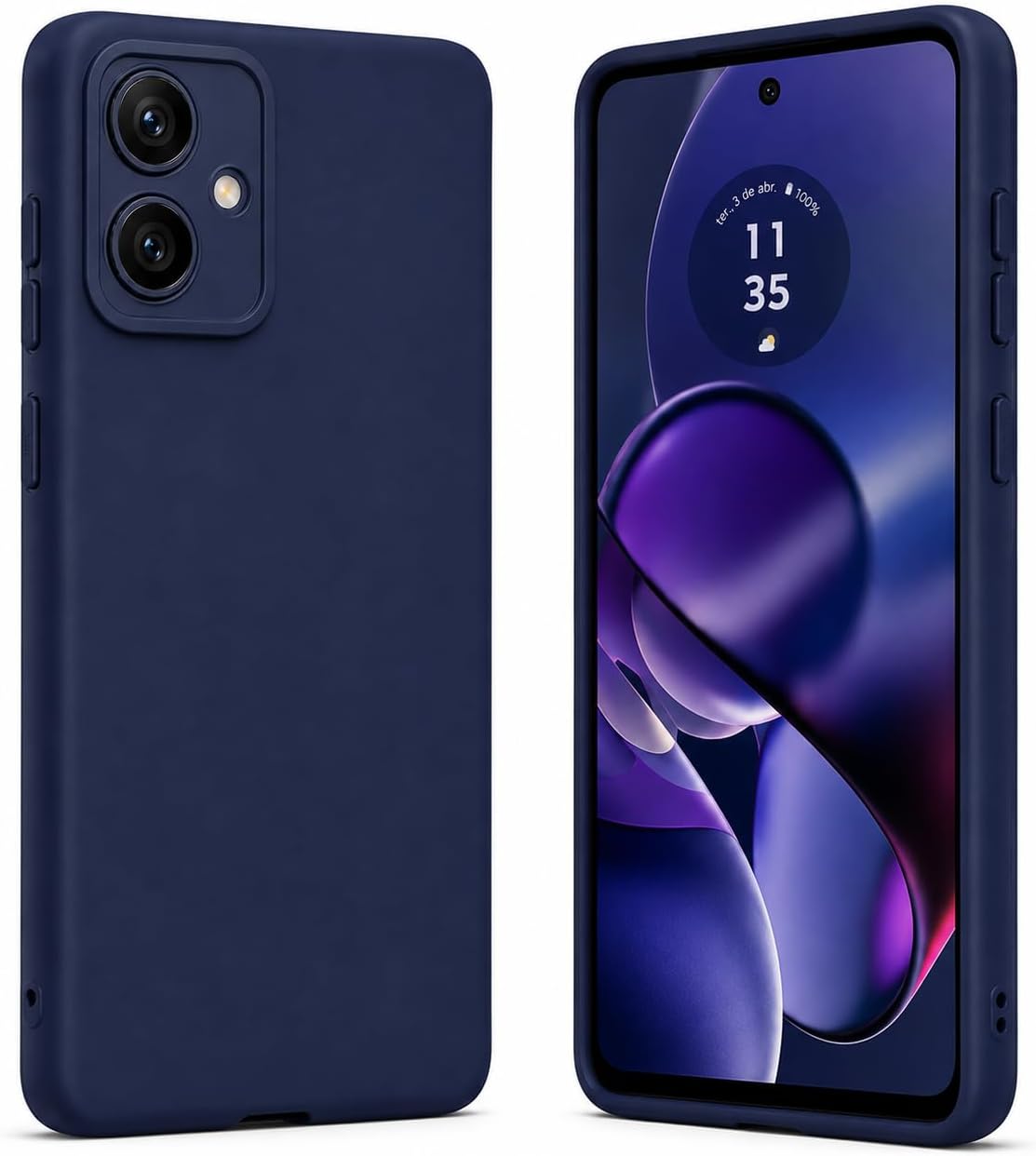 Capa Capinha para Motorola Moto G54/G64 em Silicone Aveludado, AZUL MARINHO