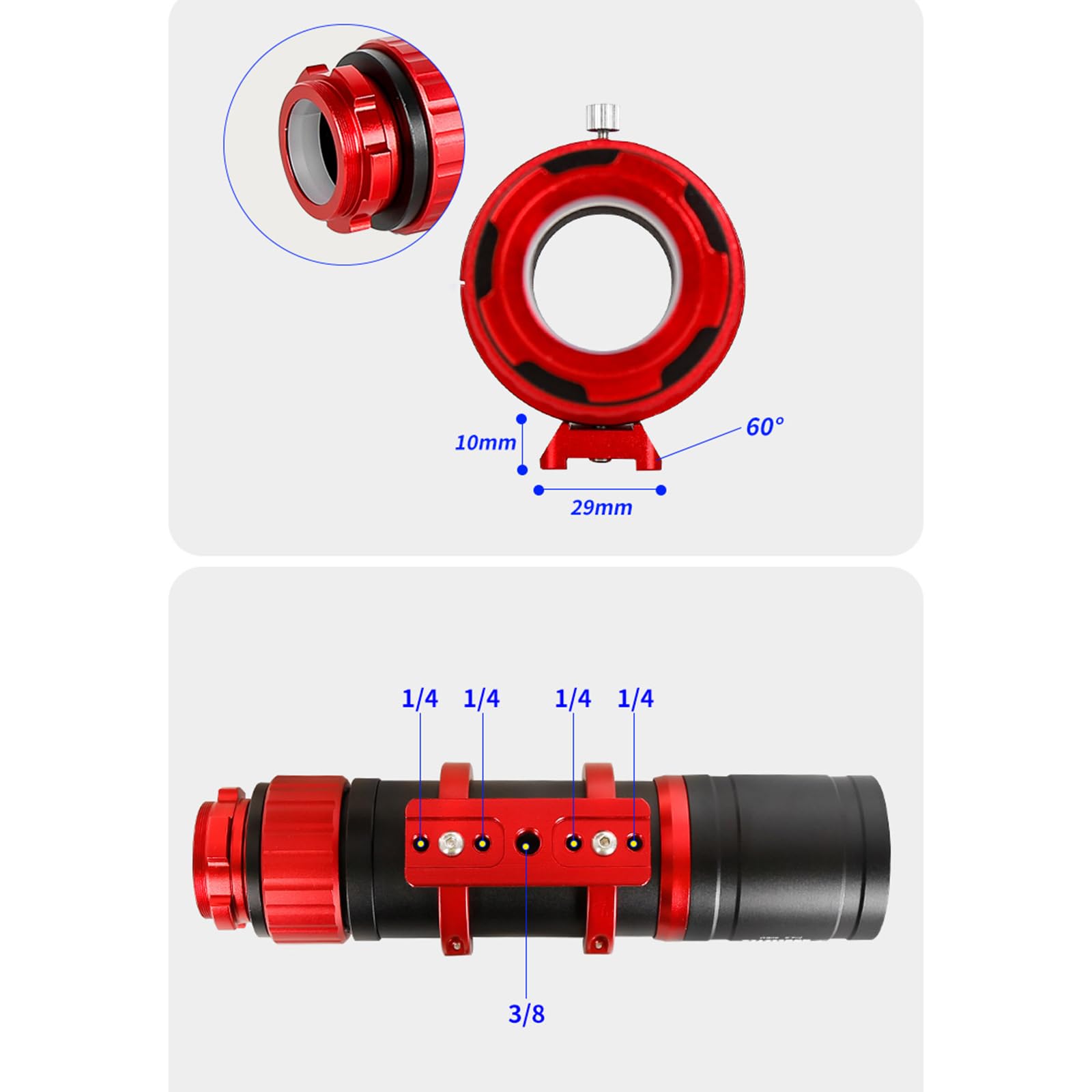 Compacts 50ED 50/240 F 4.8 Guía de astronomía accesorio de guía con rotaciones de 360 grados y guía de astrofísica de montaje estable