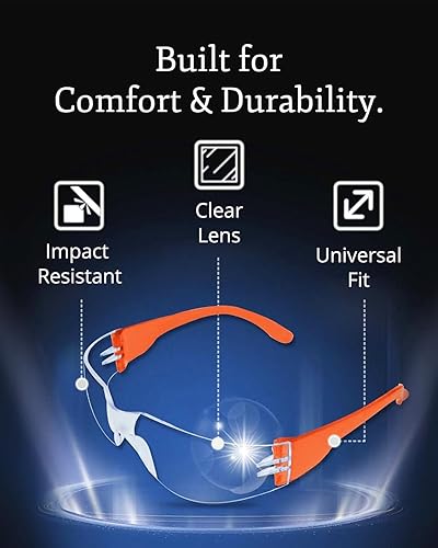 Miniatura 3 de Aqulius Paquete a granel de gafas de seguridad para hombres y mujeres, con certificación ANSI Z78.1 para resistencia a los arañazos y impactos