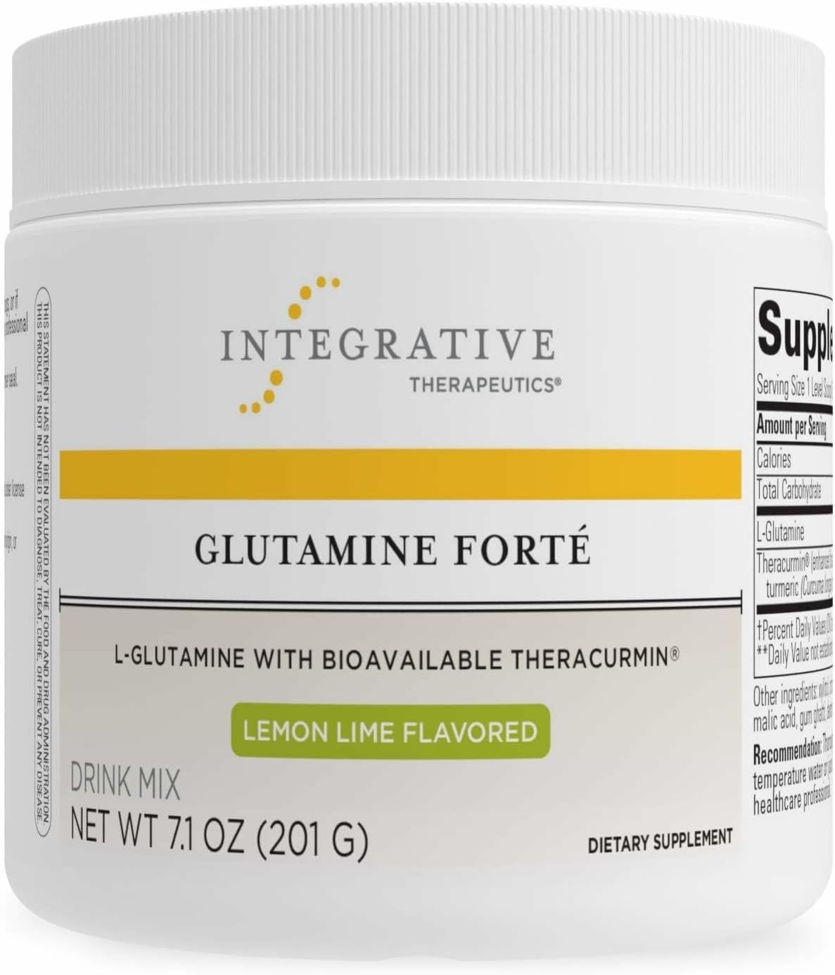 Glutamine Forté - Daily Health Supplement* - Gut Support Drink Mix* - Vegan, Gluten-Free & Dairy-Free - Lemon Lime Flavored - 7.1 oz (30 Servings)